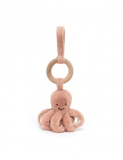 Jellycat Odell Ahtapot Ahşap Yüzük Bebek Arabası Araba Koltuğu Oyuncak