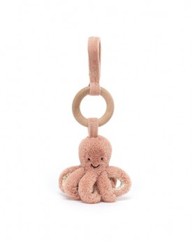 Jellycat Odell Ahtapot Ahşap Yüzük Bebek Arabası Araba Koltuğu Oyuncak