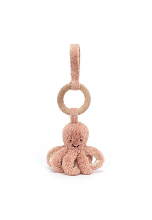 Jellycat Odell Ahtapot Ahşap Yüzük Bebek Arabası Araba Koltuğu Oyuncak